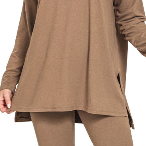 V-Neck Long-Sleeve Loungewear Leggings Set - Picture 4 of 5